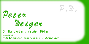 peter weiger business card